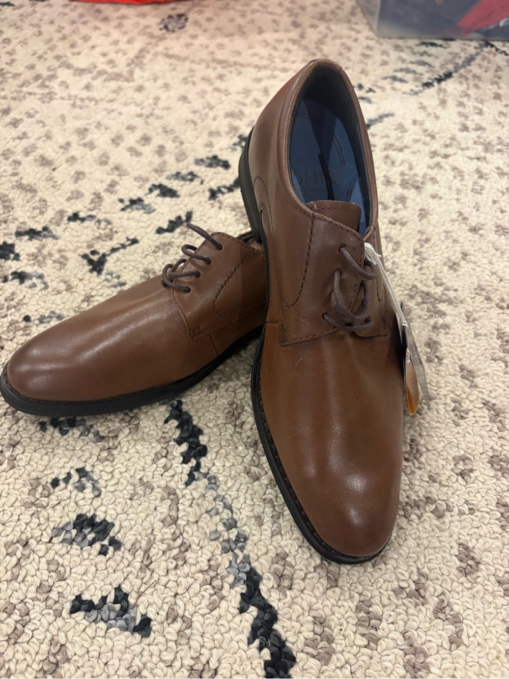 NWT Vionic Joseph Orthaheel Brown Leather Derby Dress Shoes Mens Size 7 Orthotic